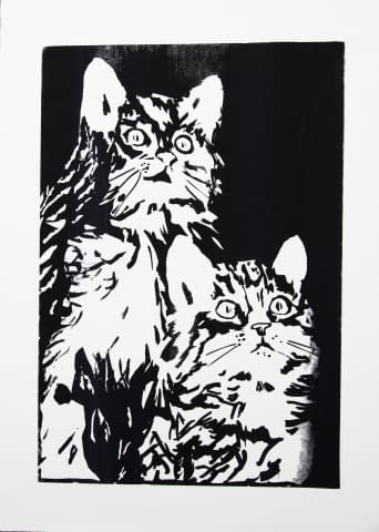 Image 1 de l'œuvre "Zwei Katzen" par Hans Binz sur art24