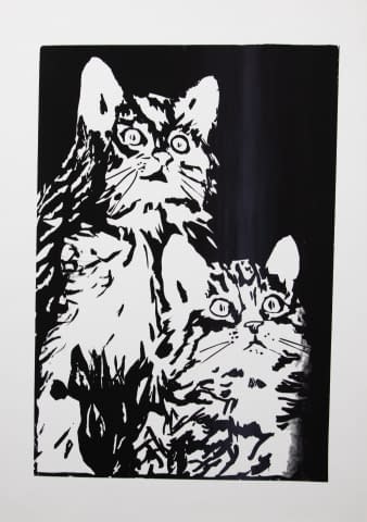 Bild 1 des Kunstwerks "Zwei Katzen" von Hans Binz auf art24