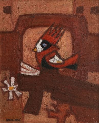 Image 2 of the artwork "Červený Ptáček (dt. Roter Vogel)" by Božena Sedliská on art24