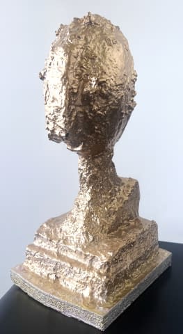 Bild 1 des Kunstwerks "head bleu (neu gold/kupfer)" von Eugen Meier Mathévie auf art24