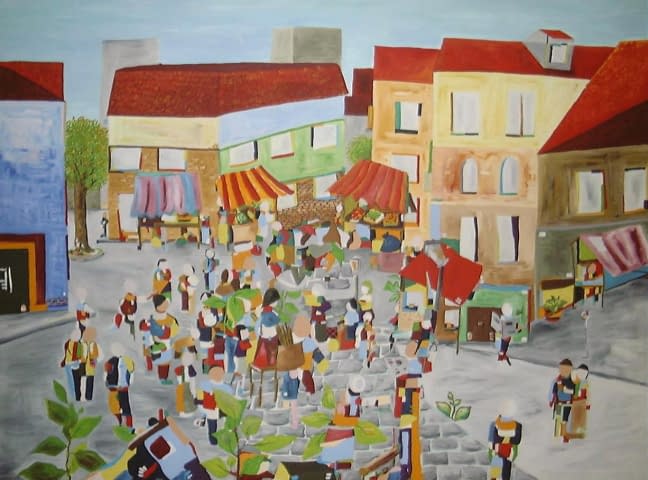 Bild 1 des Kunstwerks "Auf dem Markt" von Zoran Marcius auf art24