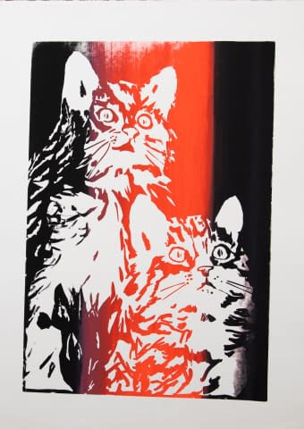 Image 1 de l'œuvre "Zwei Katzen" par Hans Binz sur art24