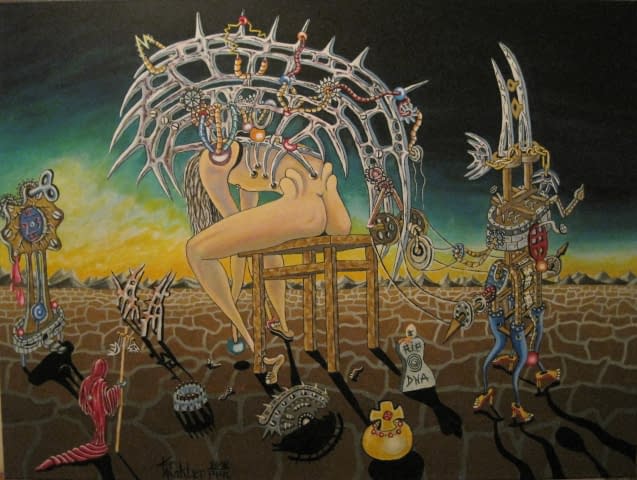Foto 1 des Kunstwerks ""Das letzte Experiment mit der niemals funktionierenden Menschmaschine"" von K.Winkler's "Punk Paint Kitchen" auf art24