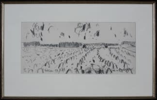 "Landschaftszeichenskizze Getreide-Ernte in Myslkovice" by Josef Kilián on art24
