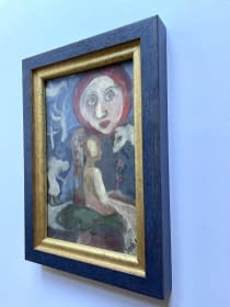 "Piros selyemkendős hölgy/ Frau im roten Seidentuch" by Katalin Szabadi on art24