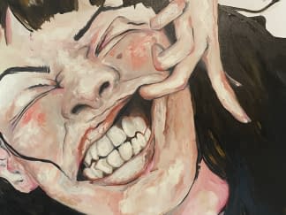 "Mädchen zeigt Zähne" von Lara Korella auf art24