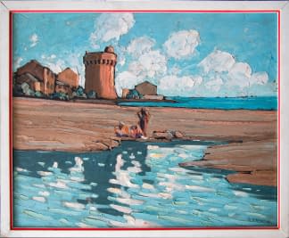 "Miomo Corse tour génoise (dt. Miomo Korsika Genueserturm)" by Ch. A. Mangin on art24