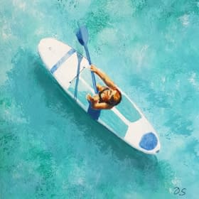 "Frau auf dem Sup Board" von Daria Startseva auf art24