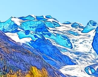 "Engadin: Val Morteratsch mit Piz Bernina" by Joe Amberg on art24