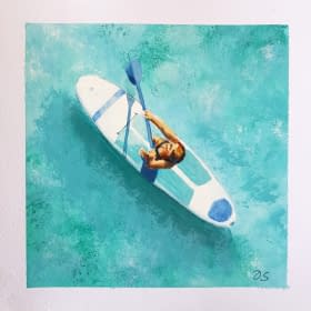 "Frau auf dem Sup Board" von Daria Startseva auf art24