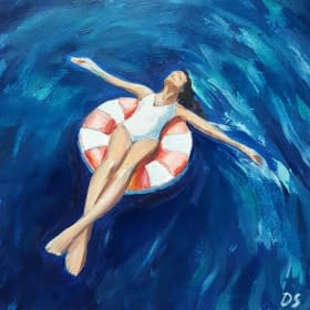 "Frau mit dem Schwimmring" von Daria Startseva auf art24