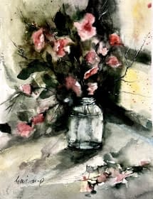 "pink flowers" by samirartist on art24
