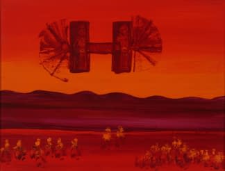 "Verheiratetes Paar beachtet tanzende Hyazinthen" von Edith Irving-Sommer auf art24
