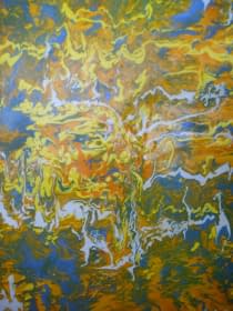 "Landschaft abstrakt - gelb" von Ebba Sakel auf art24
