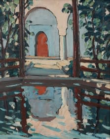 "Marrakech. Bassin au Dar Said  (dt.: Becken vom Dar Si Said Museum)" by Ch. A. Mangin on art24