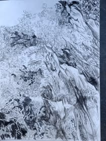 "La cascade dans les Alpes" von Emmanuelle Tenailleau auf art24