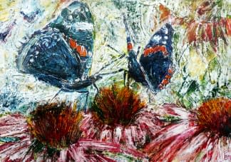 "Butterflies On A Flowering Shrub" de Flavio sur art24