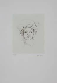 "Frauenkopf mit Blüten und Früchten 141/275" by Leonor Fini on art24