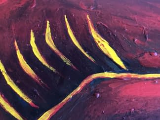 "Szarvas vörös térben/Der Hirsch in der roten Dimension" von Attila Orbán auf art24