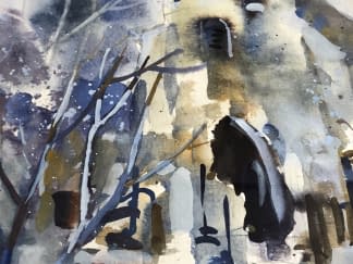 "Téli utcarészlet/ Winterliche Straßenszene" de Tibor Gáspárdy sur art24