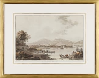 "Vue d'Yverdon. prise depuis Clindi" von Johann Ludwig Aberli auf art24