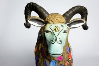 "Der freundlich bunte Widder" by Margot Ressel on art24