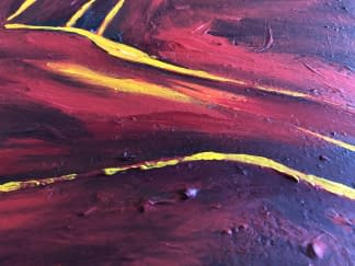 "Szarvas vörös térben/Der Hirsch in der roten Dimension" von Attila Orbán auf art24