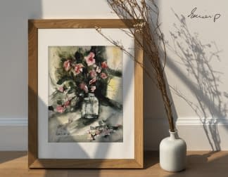 "pink flowers" von samirartist auf art24