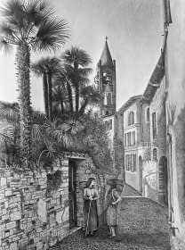 "Dorfszene in Ponte Capriasca TI" von Philipp H. Schmid auf art24