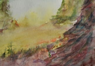 "Sun Floods the Forest (Deutsch Sonne überflutet den Wald)" by Angela Roos-Maguire on art24