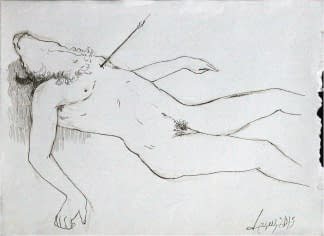 "Verletzter männlicher Stier (Akt)" by Jesús Nodarse Valdés on art24