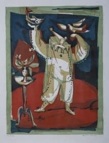 "Pierrot mit Tauben (52/200)" by Hanns Studer on art24