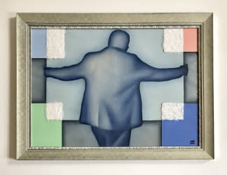 "Képet vivő figura/ Eine Figur, die ein Bild trägt" by László Varga-Amár on art24