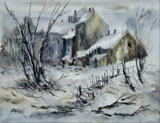"Téli Bánfalva/Bánfalva im Winter" by Tibor Gáspárdy on art24