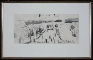 "Landschaftszeichenskizze Chýnova Krajina (dt. Landschaft bei Chýnov)" by Josef Kilián on art24