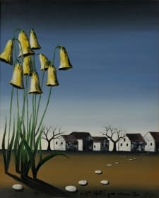 "Glockenblumen und Häuser" by Maximilian Hilpert on art24