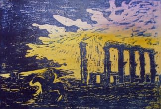 "Der blaue Reiter 2 I Palmyra" von Ebba Sakel auf art24