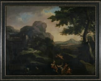 "Italienische Landschaft mit Hl. Familie" by Gaspard Dughet (Poussin) on art24