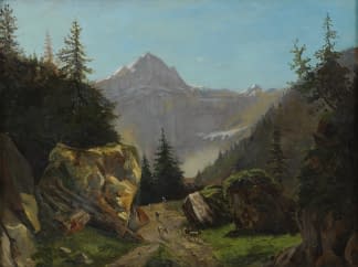 "Gebirgslandschaft mit Tieren" by Alexandre Calame on art24