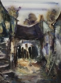 "Belső udvar /  Innenhof" von Tibor Gáspárdy auf art24