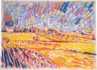 "Ackerfeld und Kirche" de Josef Kilián sur art24