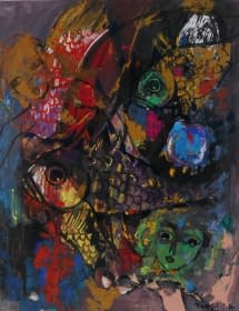 "Les pierres coloriers (dt. Färbende Steine)" by Dan Solojoff on art24