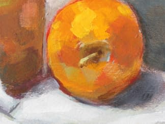 "Apfel mit Messing Vase" by Hans on art24