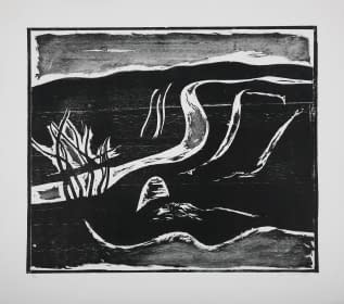 "Hügelige Landschaft mit Strasse über Brücke (7/10)" de Jaroslav Chudomel sur art24