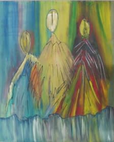 "Die drei Nornen, signiert und datiert 2006" von Wo Sarazen auf art24