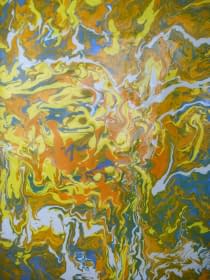 "Landschaft abstrakt - gelb" von Ebba Sakel auf art24