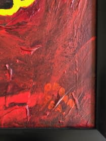 "Szarvas vörös térben/Der Hirsch in der roten Dimension" von Attila Orbán auf art24