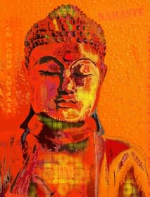 "Buddha Pop Art orange" von Rolphe Alcide Grimaître auf art24