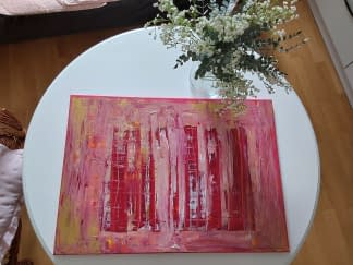 "Farbspiel in Rot und Gold" von Tanja Jasmin auf art24