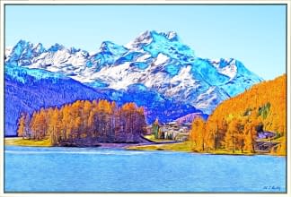 "Engadin: Silvaplana mit Piz da la Margna" by Joe Amberg on art24